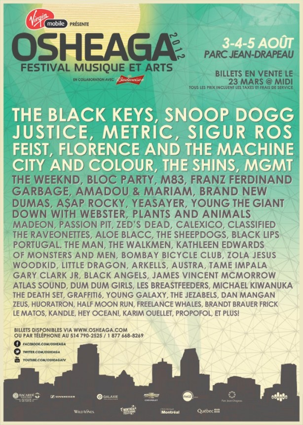 Osheaga 2012: une sous-carte supérieure aux têtes d’affiches