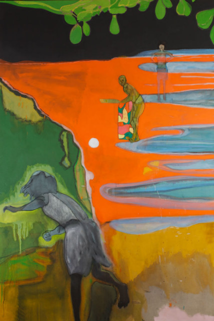 Peter Doig, Cricket Painting (Paragrand) (Peinture Cricket [Paragrand]), 2006-2012. Huile sur toile, 300 × 200 cm. Collection particulière Courtesy Michael Werner Gallery, New York and London.