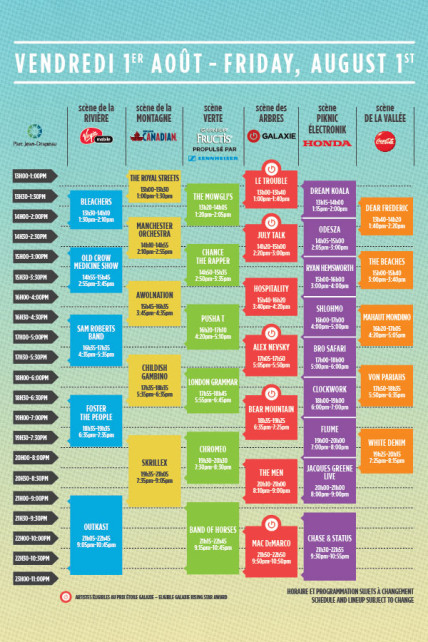 horaire osheaga