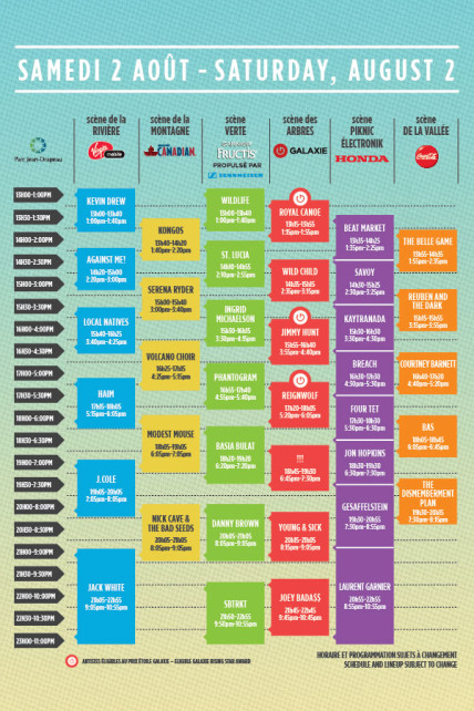 horaire osheaga2