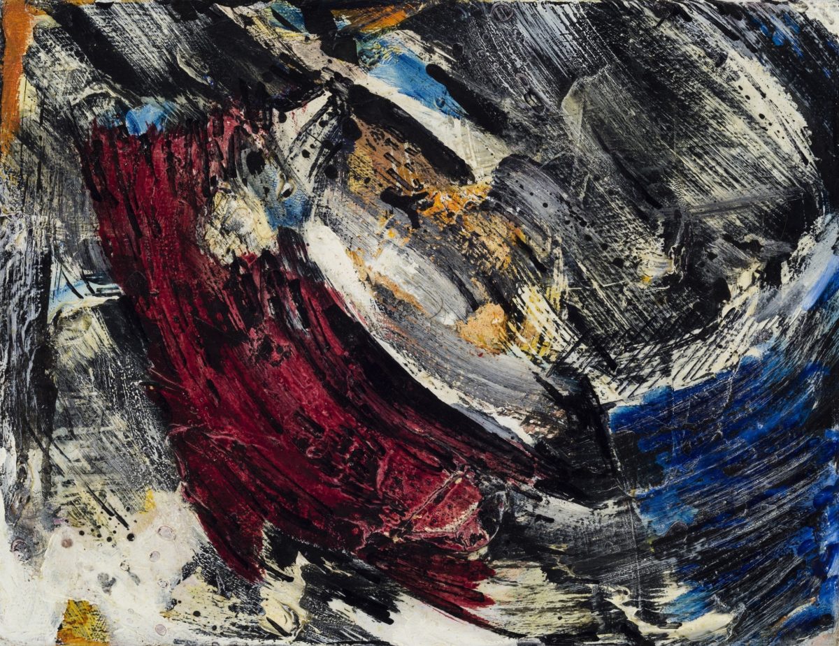 Marcelle Ferron, sans titre, circa 1965-1970, huile sur toile, 27,5 x 35 cm, Sodrac - Succession Marcelle Ferron, Photo Guy L'Heureux (Courtoisie: Galerie Michel Guimond)