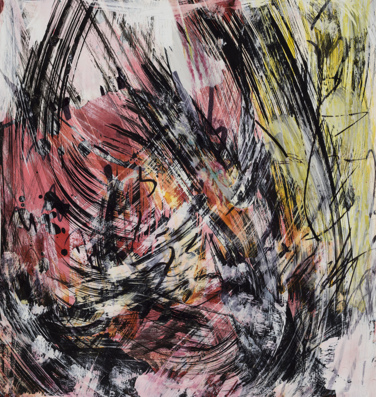 Marcelle Ferron, Sans titre, encre et huile sur papier, 30 x 28,5 cm, Sodrac - Succession Marcelle Ferron, Photo Guy L'Heureux. (Courtoisie: Galerie Michel Guimont)