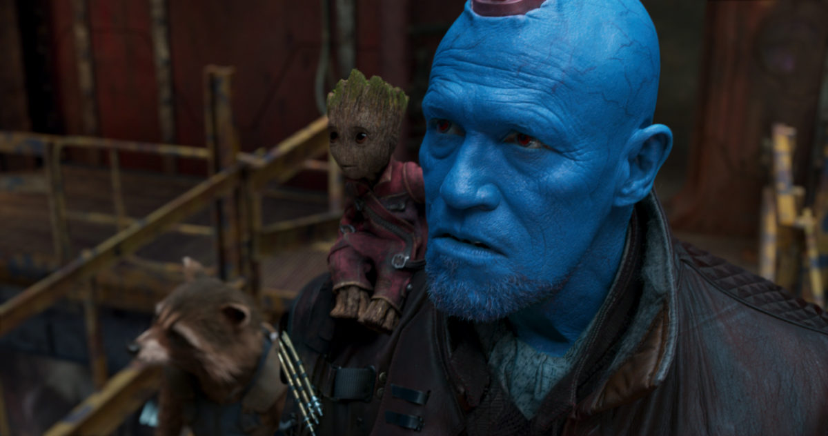 Guardians Of The Galaxy Vol. 2..L to R: Rocket (voiced by Bradley Cooper), Groot (voiced by Vin Diesel) and Yondu (Michael Rooker)..Ph: Film Frame..©Marvel Studios 2017