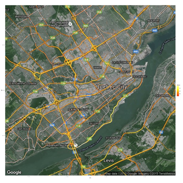 Carte des excès de vitesse (Ville de Québec)
