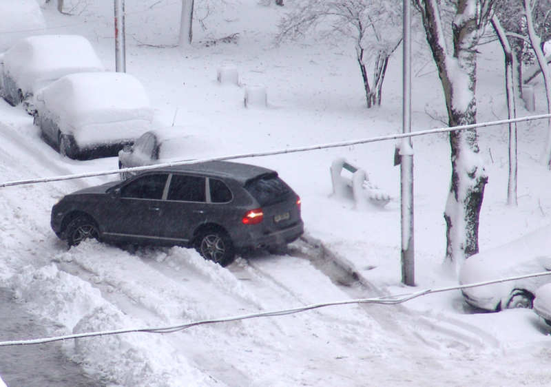 Enlisé dans la neige